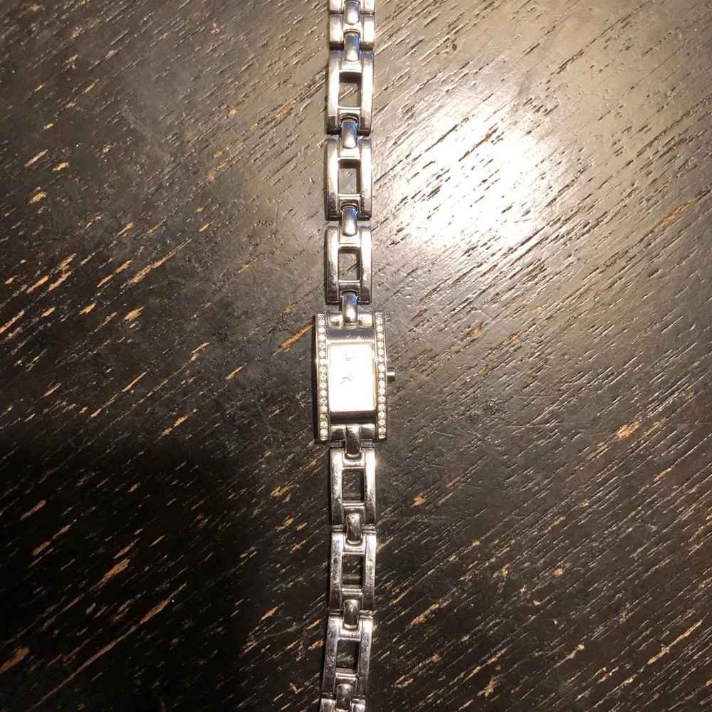 ESQ by Movado Diamond Accented Bezel Mother of Pearl Stainless Steel Dress Watch